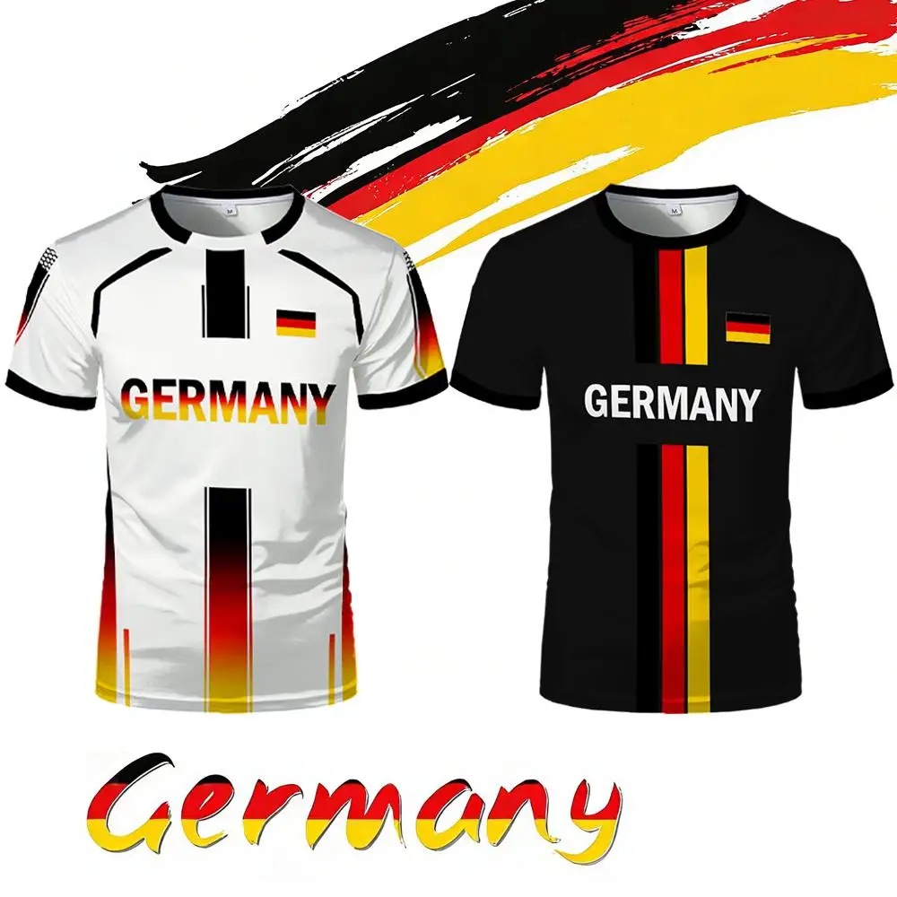 Street Fashion Germany - 2026 Deutschland Flaggen-Karten-Print Unisex T-Shirt, 3D