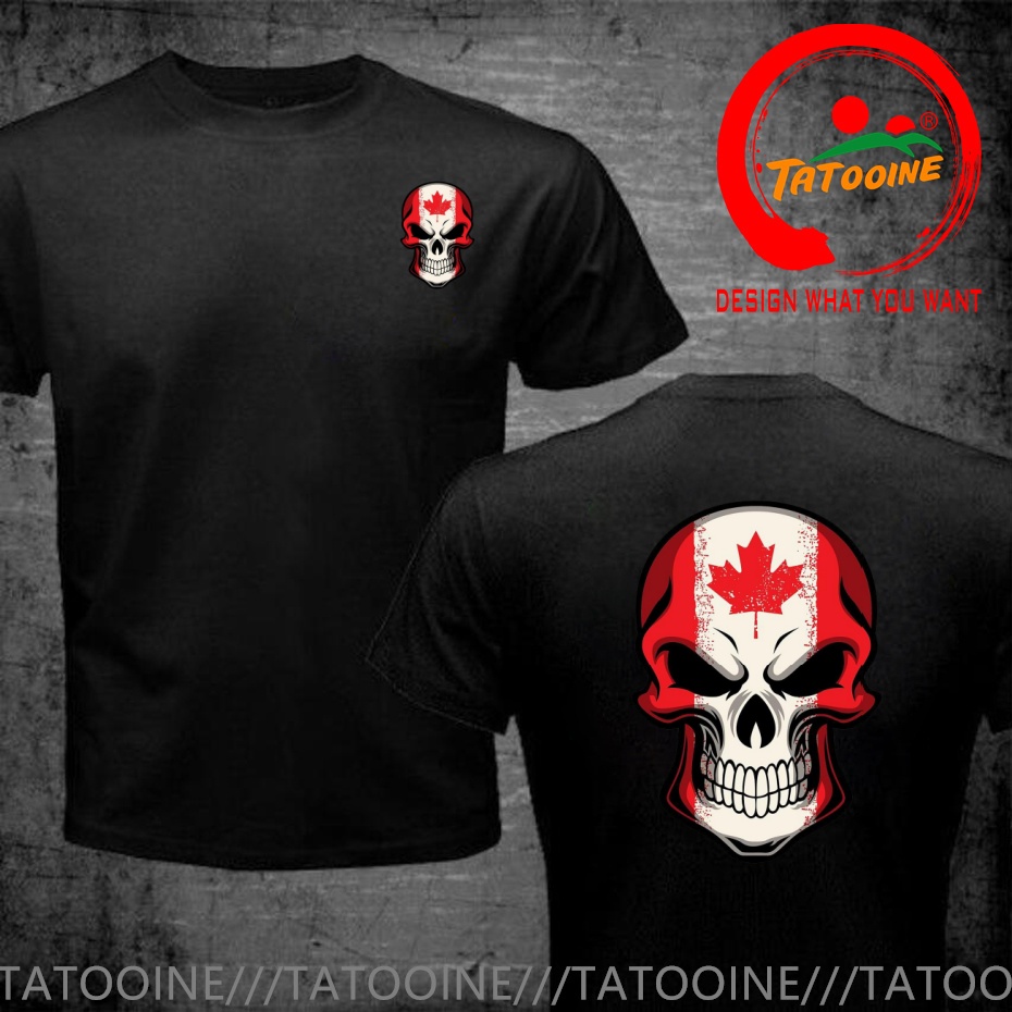Street Fashion Canada - Lustiges Design, Kanada-Flagge, bemalt auf Totenkopf,