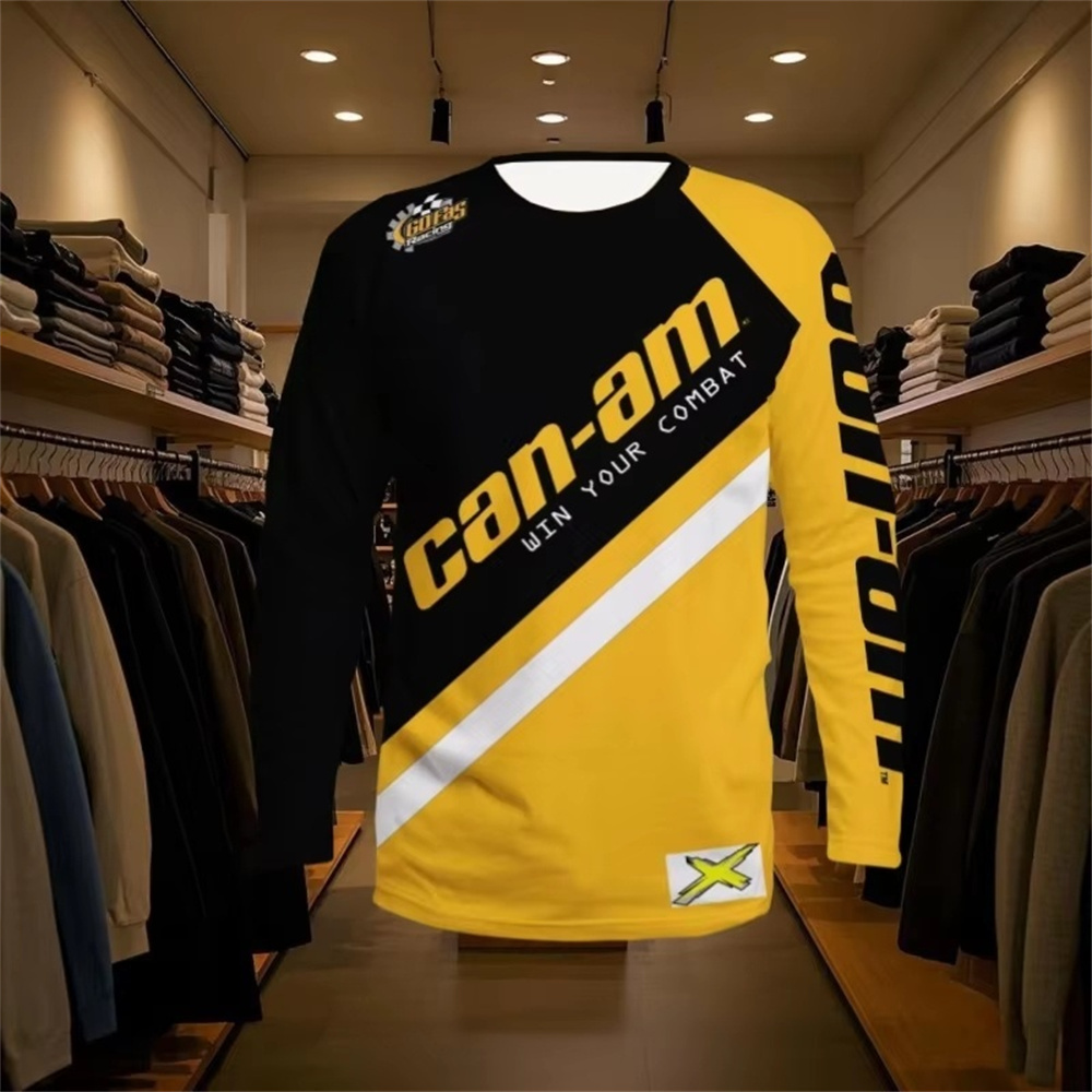 Fashion Streetwear - Motorrad-Renn-Langarm-T-Shirt mit Rundhalsausschnitt für Männer und