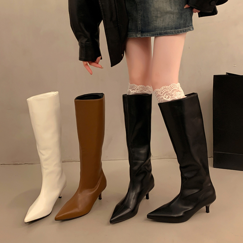 Street Fashion Rome - Herbst-Winter-Nachtclub-Stiefel mit dünnem Absatz und spitzer