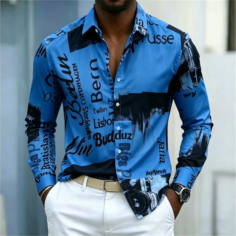 Herrenhemd mit Print, Langarm, – Fashion Streetwear Bewertung und Preis