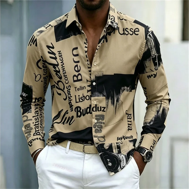 Herrenhemd mit Print, Langarm, – Fashion Streetwear Bewertung und Preis