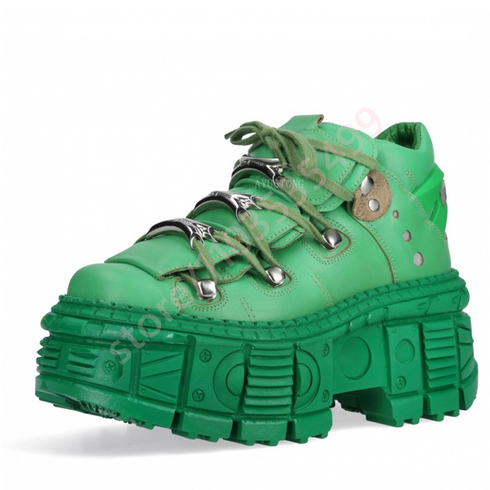 Dickbesohlte Punk-Nieten-Y2K-K – Street Fashion Y2K Bewertung und Preis