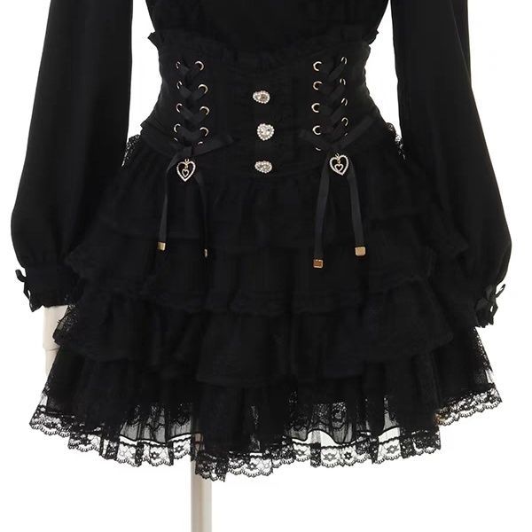 Gothic Y2k Metallschnalle Dame – Japanese Street Fashion Female Bewertung und Preis