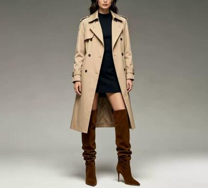 Herbstbraune Wildleder-Overkne – Street Fashion Rome Bewertung und Preis