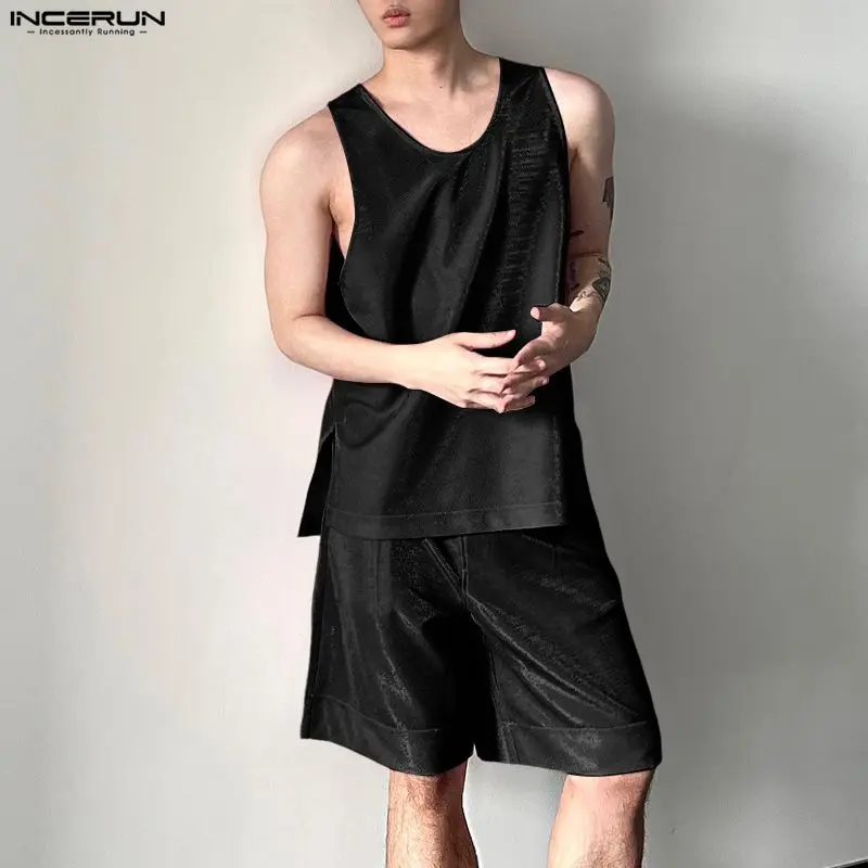INCERUN Herren-Sets, glänzend, – Fashion Streetwear Bewertung und Preis