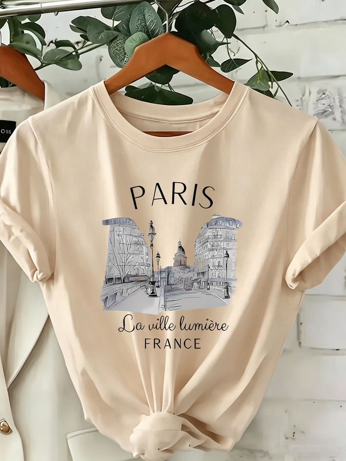 Damen-T-Shirt mit Paris-Print  – Street Fashion Paris 2025 Bewertung und Preis