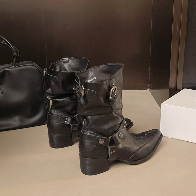 Y2k Motorradstiefel bis zur Wa – Street Fashion Y2K Bewertung und Preis