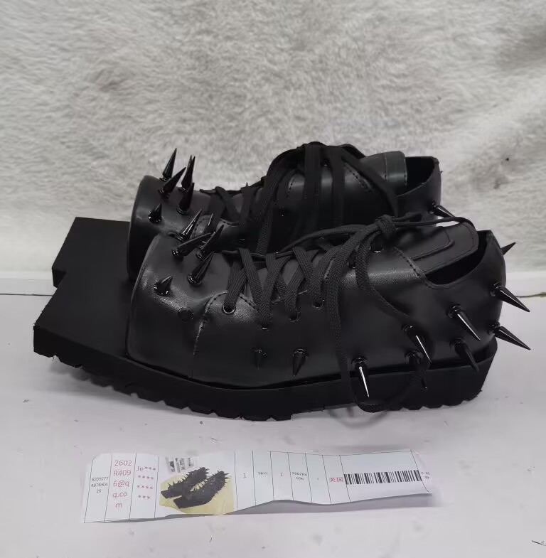 Damen Schwarze Leder-Hog-Toe-S – Street Fashion Y2K Bewertung und Preis