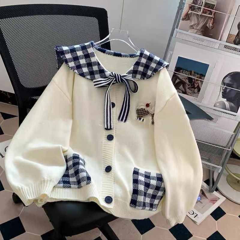 Retro Süße Gestrickte Oberbekl – Japanese Street Fashion Female Bewertung und Preis