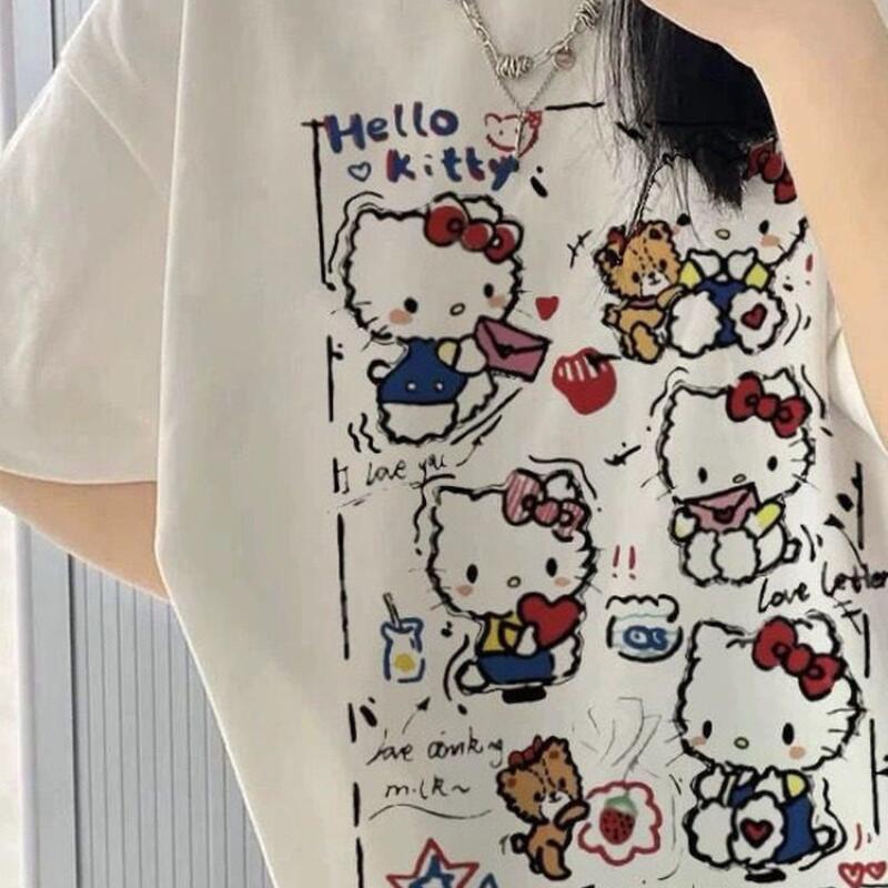 Kurzärmeliges Sommer Hello Kit – Street Fashion Y2K Bewertung und Preis